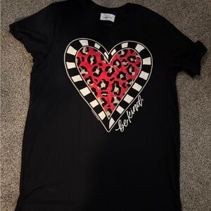Black and Red Heart Graphic Tee